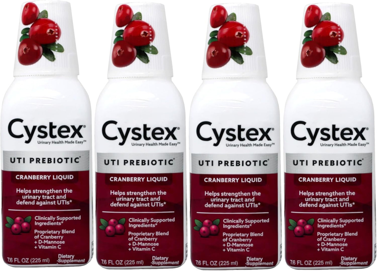 Pack of 4 Cystex Liquid Cranberry Complex - 7.6 Fl Oz Bottles