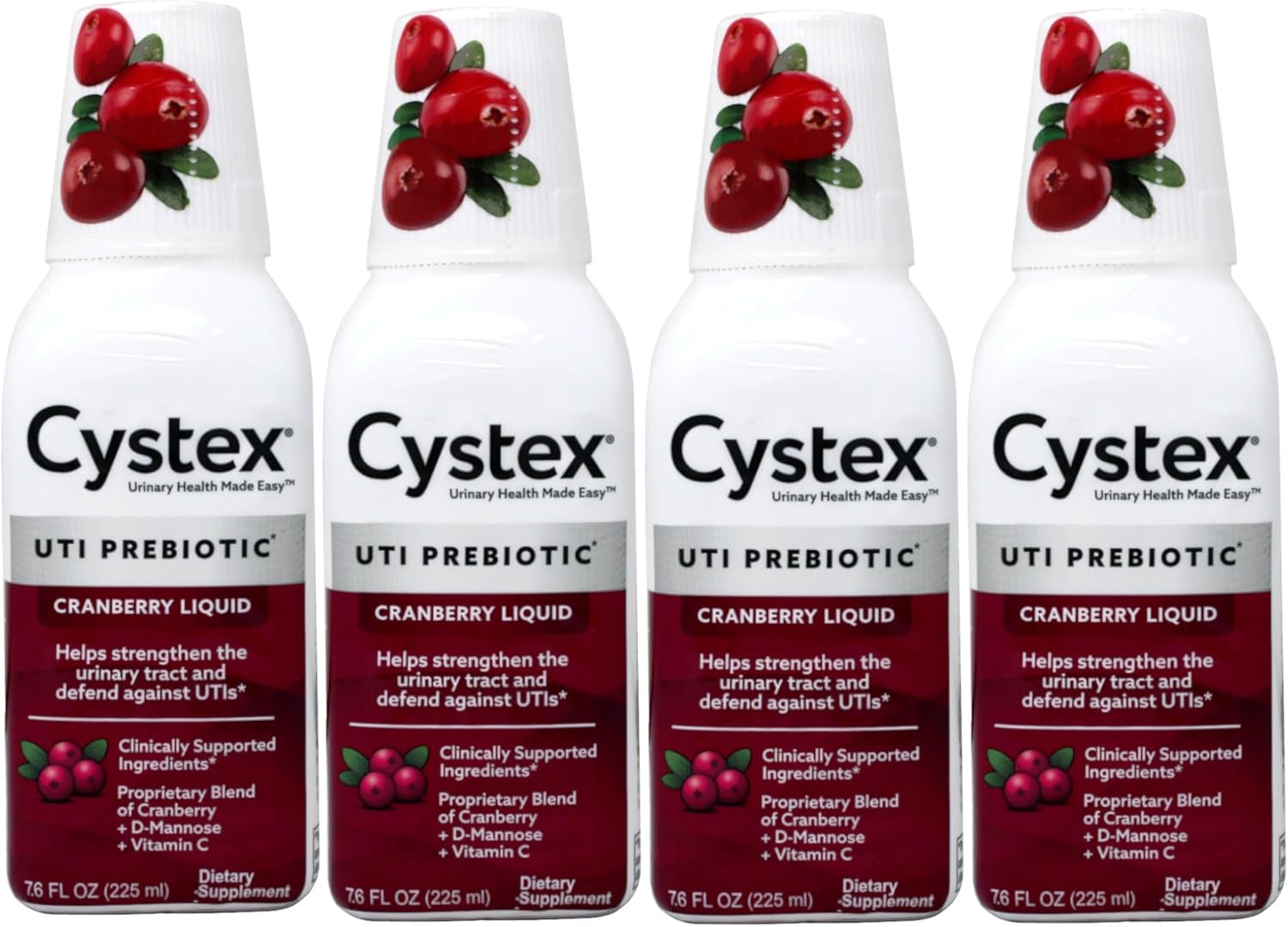 Pack of 4 Cystex Liquid Cranberry Complex - 7.6 Fl Oz Bottles