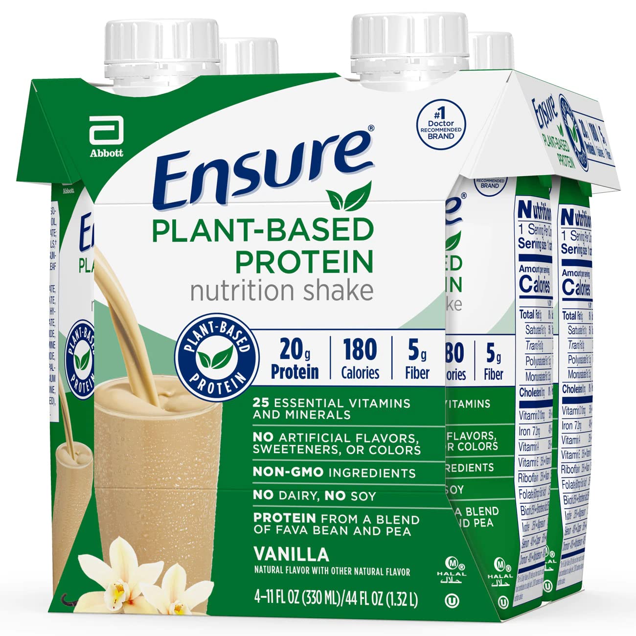 Pack of 4 Ensure Plant Protein Nutrition Shakes Vanilla - 11 Fl Oz Each
