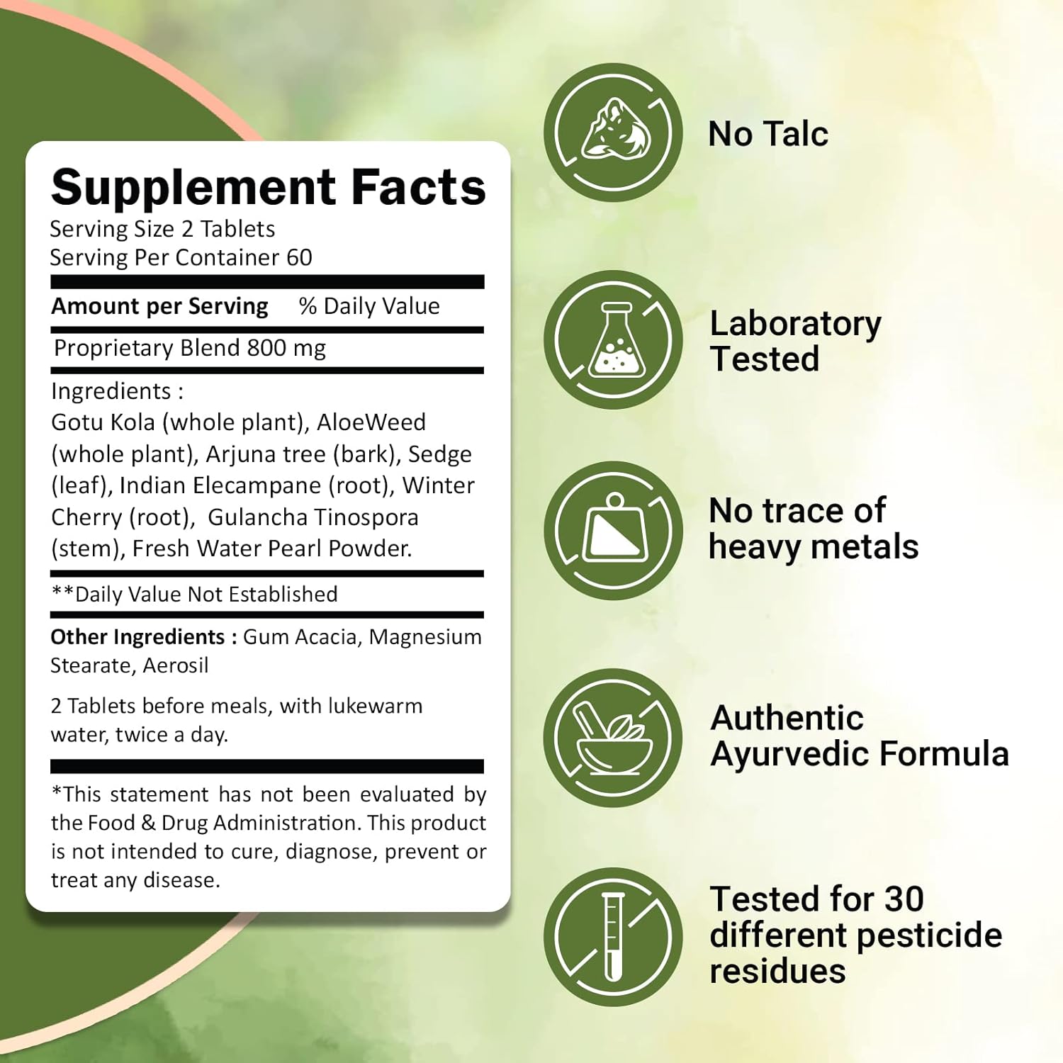 Pack of 4 Ivy's Mukta Vati Ayurvedic Herbal Supplements for Blood Pressure Support