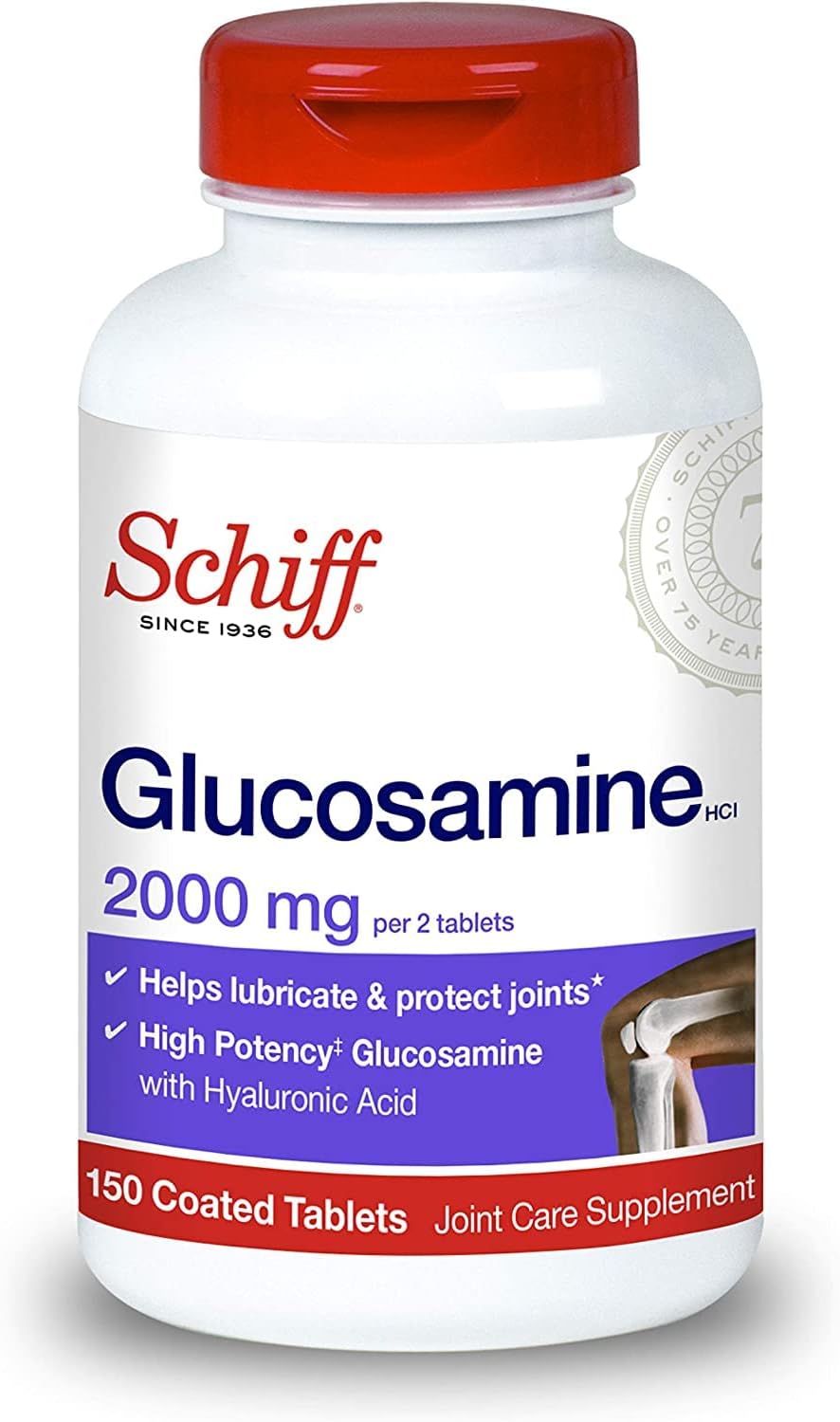 Pack of 4 Schiff Glucosamine 2000mg with Hyaluronic Acid - Joint Support Supplement
