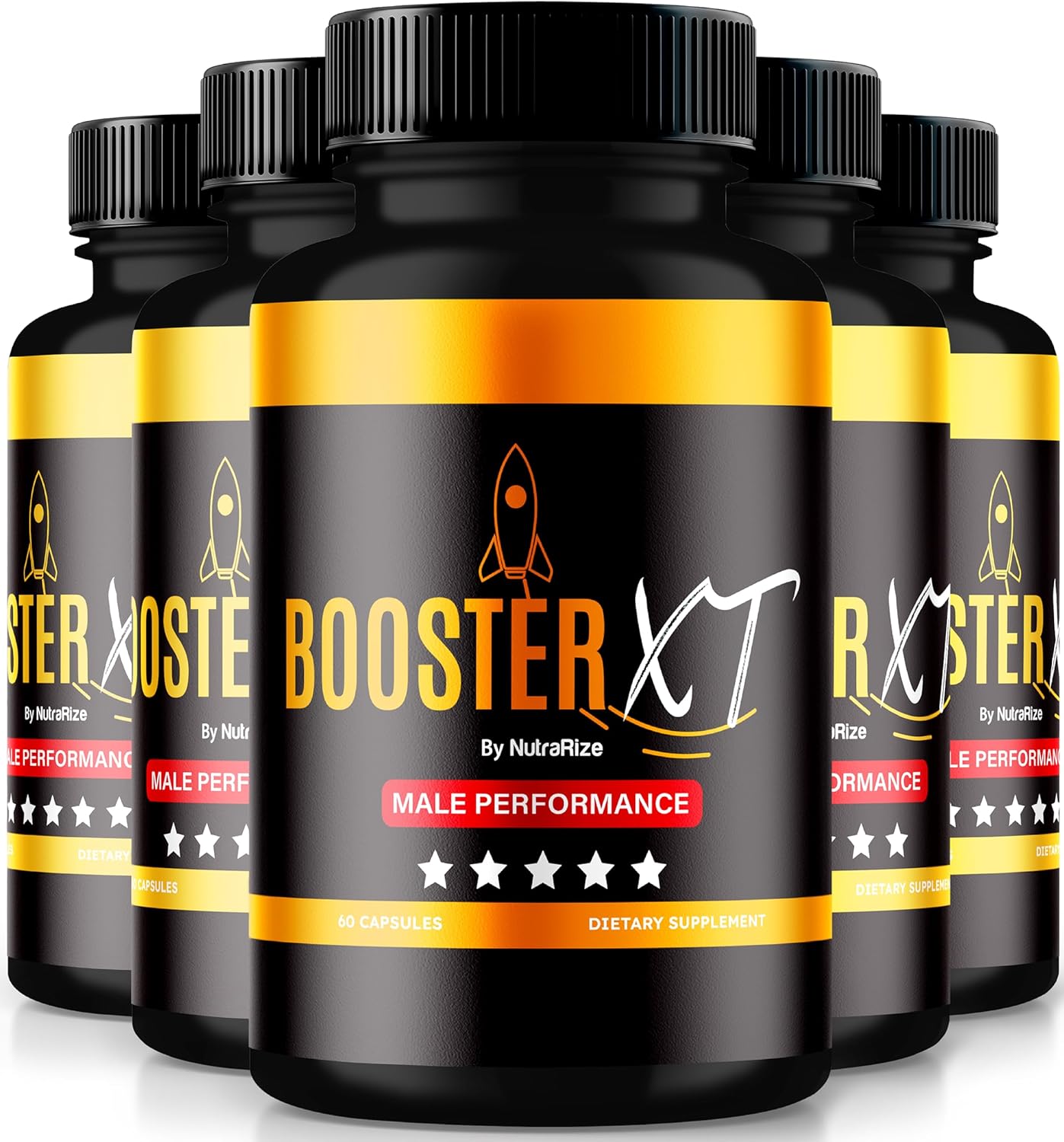 Pack of 5 NutraRize Booster XT for Men - Male Enhancing Capsules for Energy & Performance - Multivitamin Pills for Overall Health - 300 Capsules