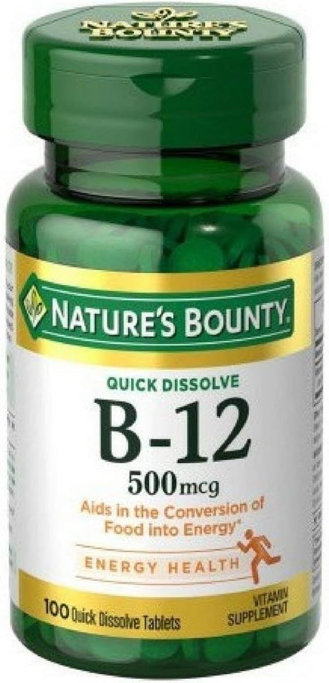 Pack of 6 Nature's Bounty Vitamin B-12 500 mcg Microlozenges - 600 Total Lozenges