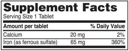 Pack of 6 Reliable-1 Laboratories Ferrous Sulfate Iron 325 mg Tablets - Generic for Feosol