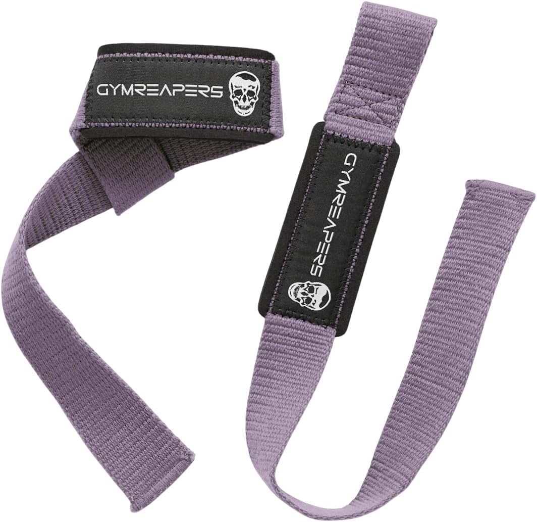 Padded Neoprene 18 inch Cotton Lifting Wrist Straps for Weightlifting, Bodybuilding, Powerlifting