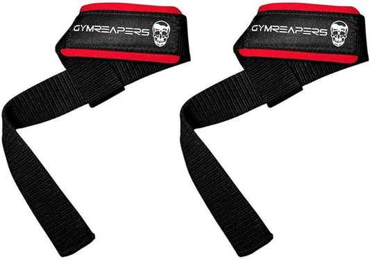 Padded Neoprene Lifting Wrist Straps - 18 inch Cotton for Weightlifting, Bodybuilding, Powerlifting, Strength Training, Deadlifts