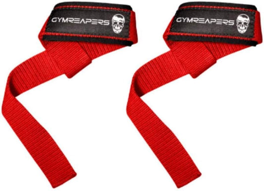 Padded Neoprene Lifting Wrist Straps for Weightlifting, Deadlifts, Powerlifting - 18 inch Cotton - Gymreapers