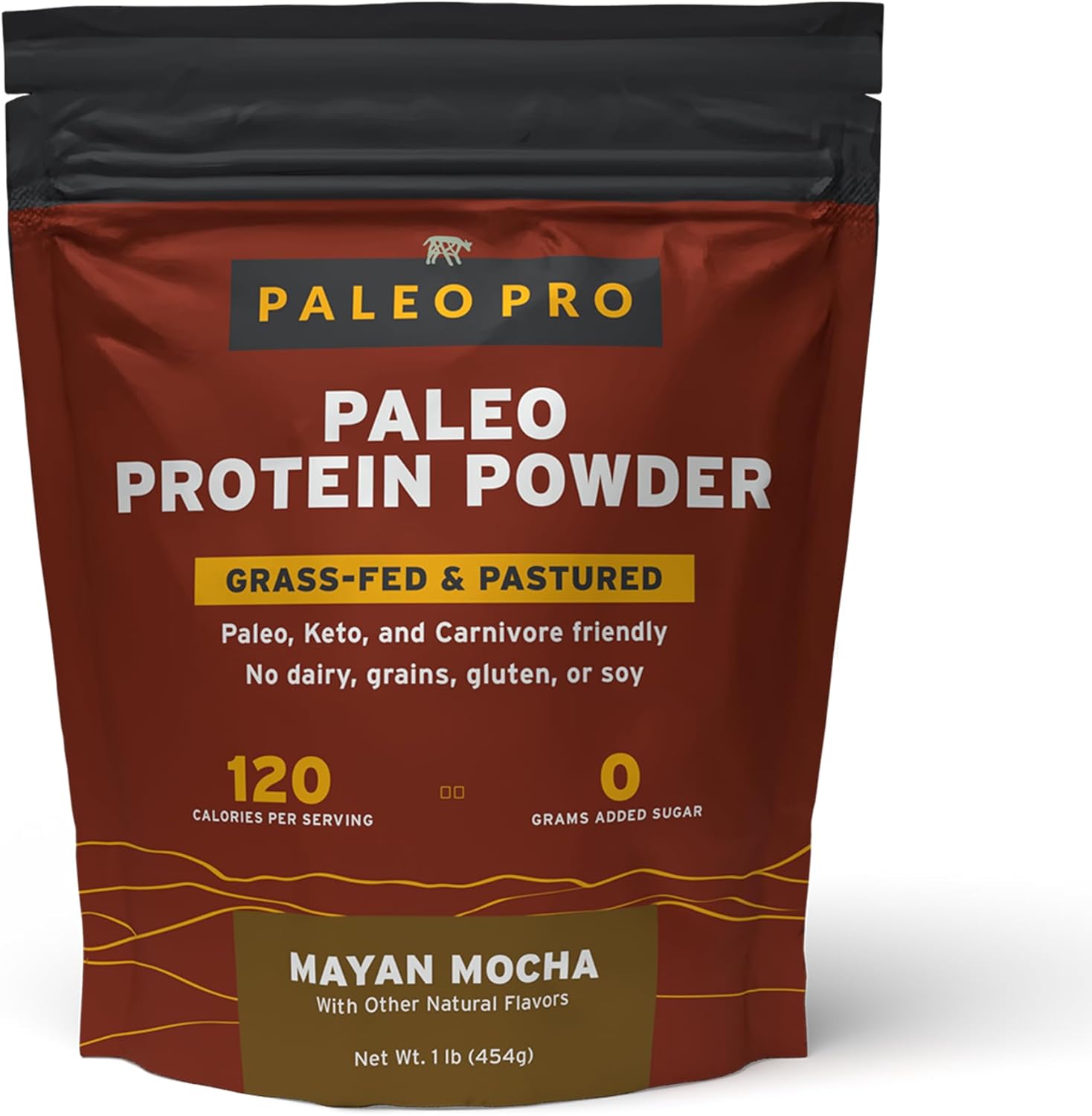 PaleoPro Protein Powder: Gluten, Dairy, Whey, and Soy Free, Hormone-Free Grass-Fed Beef, Mayan Mocha Flavor, 1lb/454g