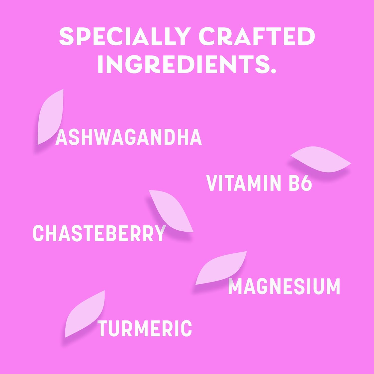 Pamprin Botanicals PMS & Period Support Supplement with Ashwagandha, Magnesium, Turmeric, Vitamin B6, Chasteberry - 22 Count