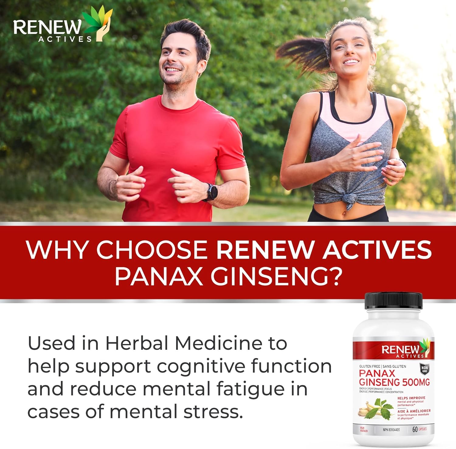 Panax Ginseng Capsules for Adults - Improve Physical & Cognitive Health, Increase Energy, Enhance Mental Clarity, Boost Performance - 60 Capsules