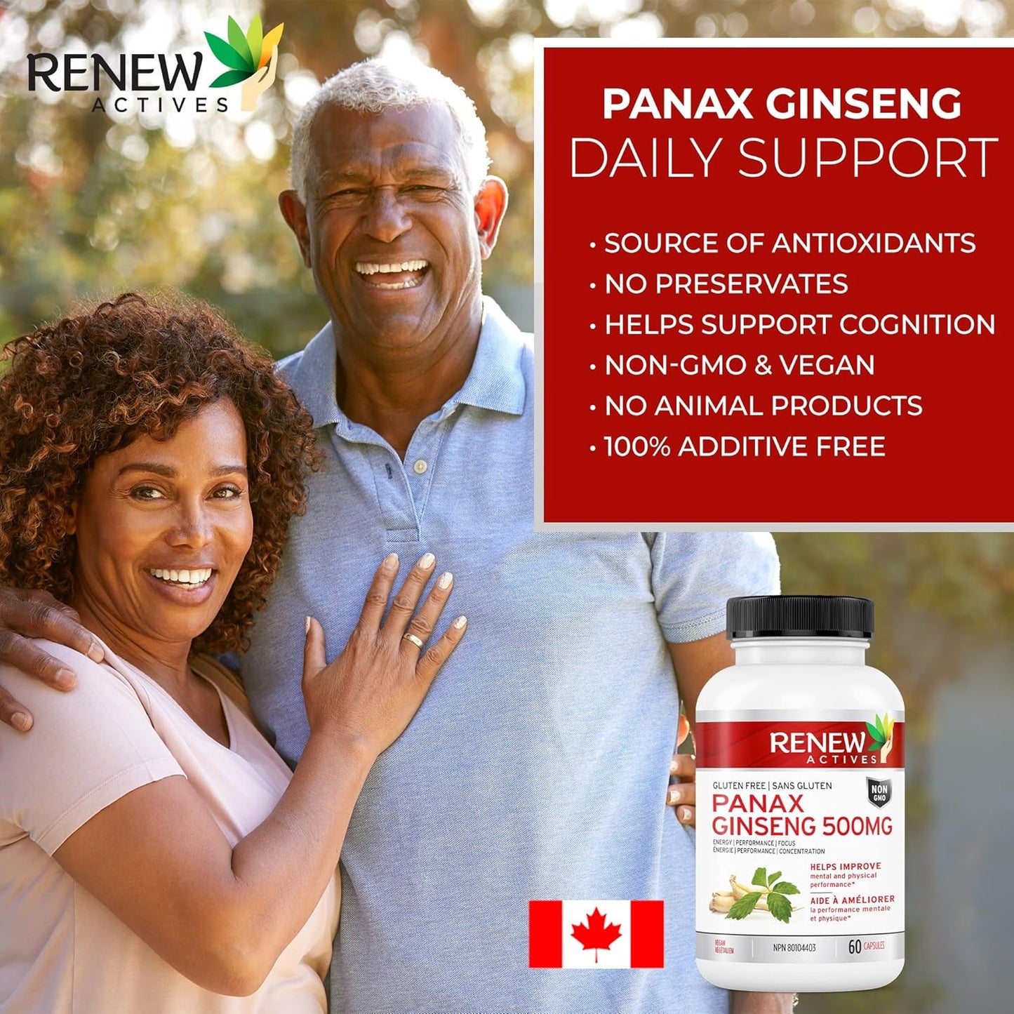 Panax Ginseng Capsules for Adults - Improve Physical & Cognitive Health, Increase Energy, Enhance Mental Clarity, Boost Performance - 60 Capsules