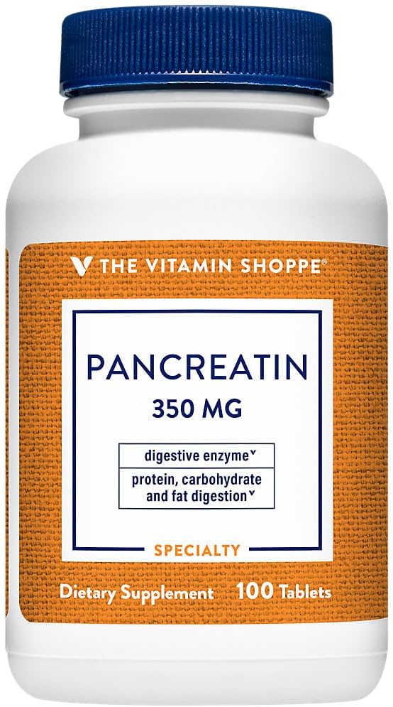 Pancreatin 500MG Digestive Enzyme Supplement for Fats, Proteins, Carbs - 100 Tablets
