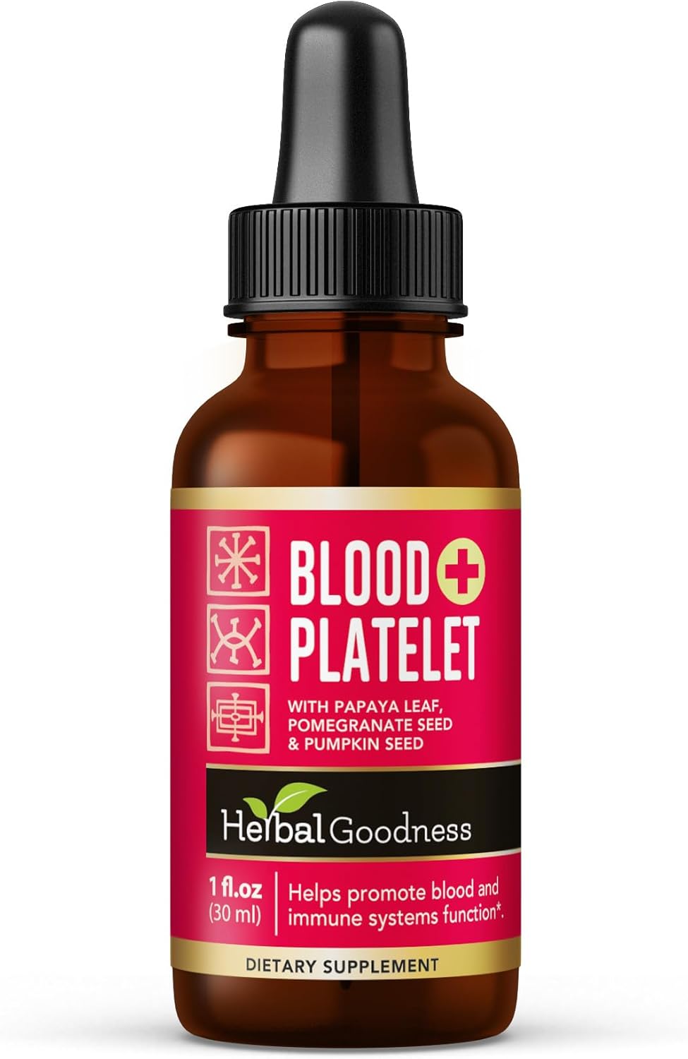 Papaya Leaf Blood Platelet Liquid Tincture Supplement - 1oz Bottle - Natural Blood Platelet Boost, Immune Support, Bone Marrow Health - USA Made