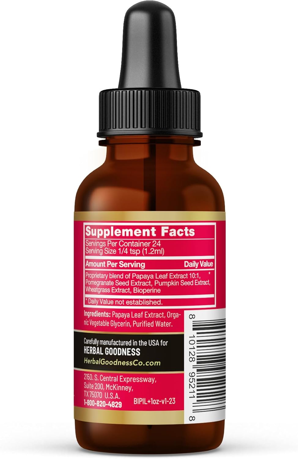 Papaya Leaf Blood Platelet Liquid Tincture Supplement - 1oz Bottle - Natural Blood Platelet Boost, Immune Support, Bone Marrow Health - USA Made