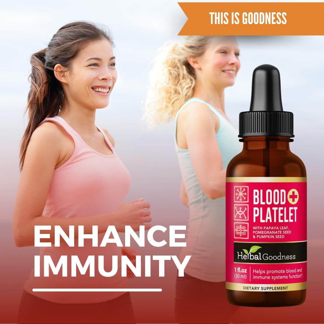 Papaya Leaf Blood Platelet Liquid Tincture Supplement - 1oz Bottle - Natural Blood Platelet Boost, Immune Support, Bone Marrow Health - USA Made