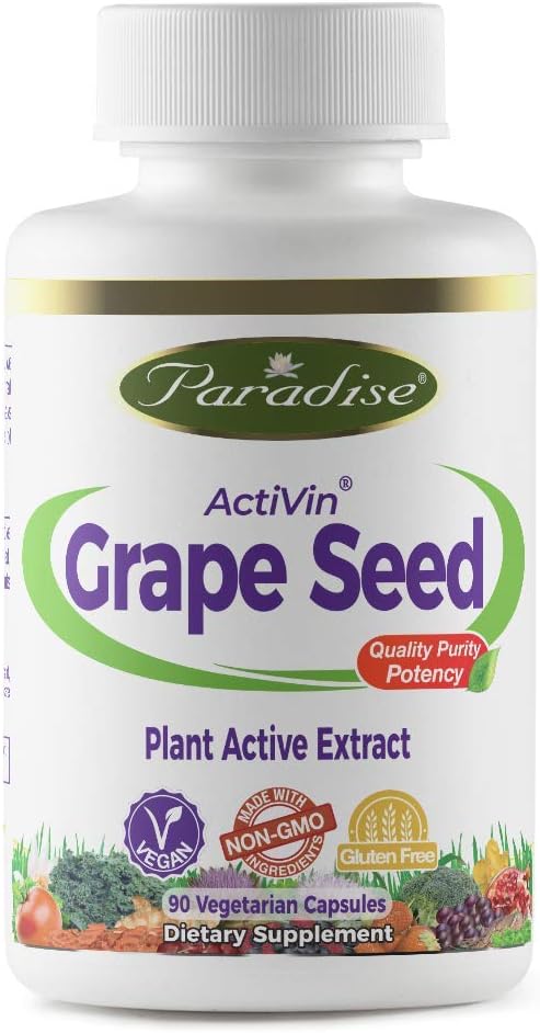 Paradise Herbs Activin Grape Seed with Amla Vegetarian Capsules - 90 Count