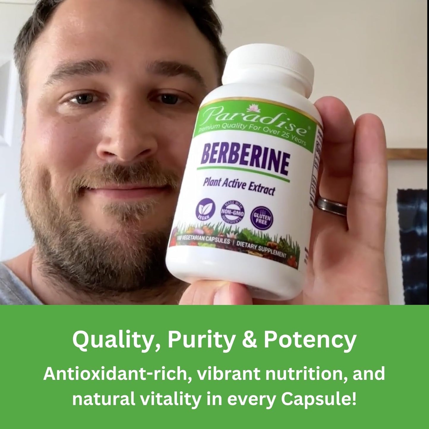 Paradise Herbs Berberine Extract 500mg Supplement - Vegan, Non-GMO, Gluten-Free - 180 Capsules