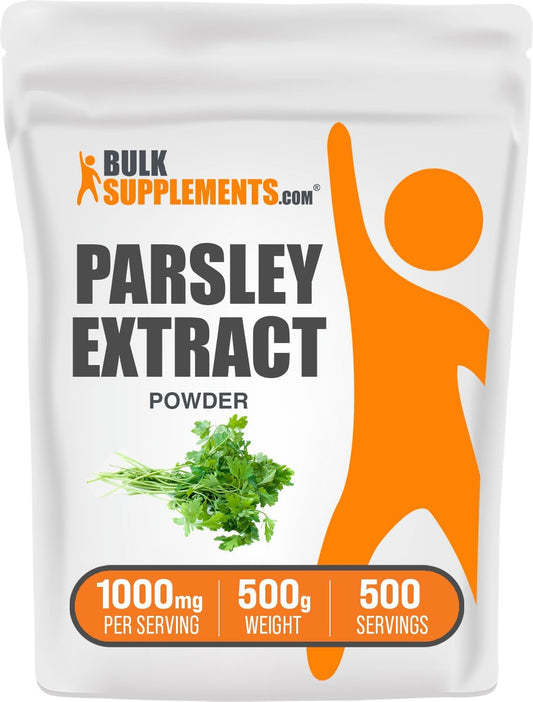 Parsley Extract Powder - Antioxidant Source, Gluten Free Supplement - 1000mg per Serving, 500g (1.1 lbs) - BulkSupplements.com