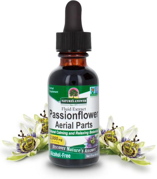 Passion Flower Liquid Herbal Extract - 2000mg | Organic Tincture Drops | Non-GMO, Vegan, Gluten-Free | 2 Pack - 1oz each