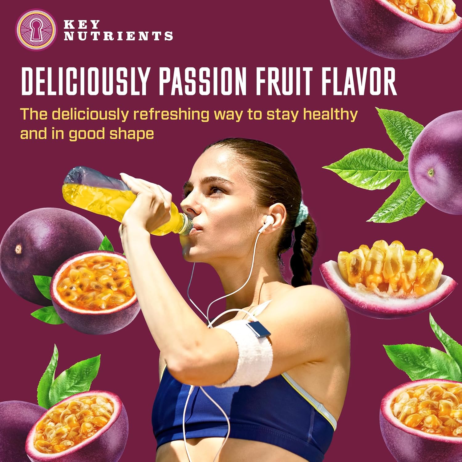 Passion Fruit Electrolyte Powder - Sugar-Free Multivitamin Supplement for Endurance & Energy - Hydration Powder with Key Nutrients - 90 Servings, Made in USA