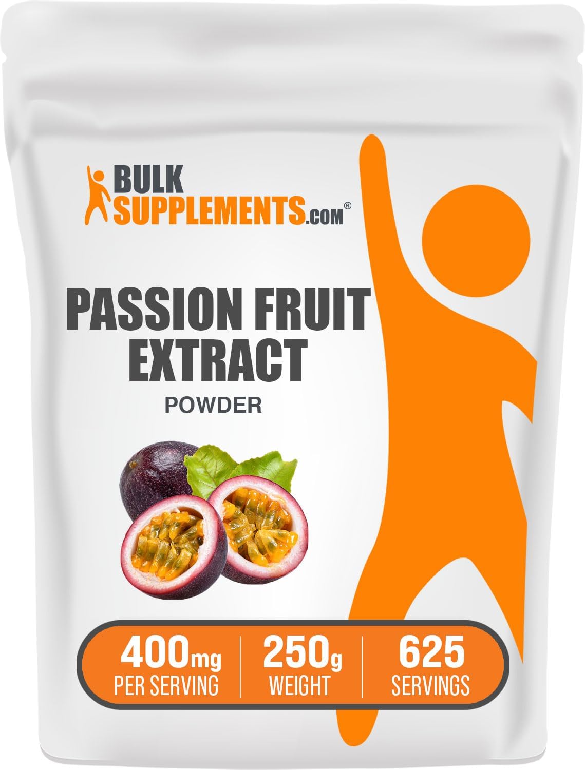 Passion Fruit Extract Powder - Pure Passion Fruit Supplement, Gluten Free, No Added Sugar - 250g (8.8 oz) - 400mg per Serving - BulkSupplements
