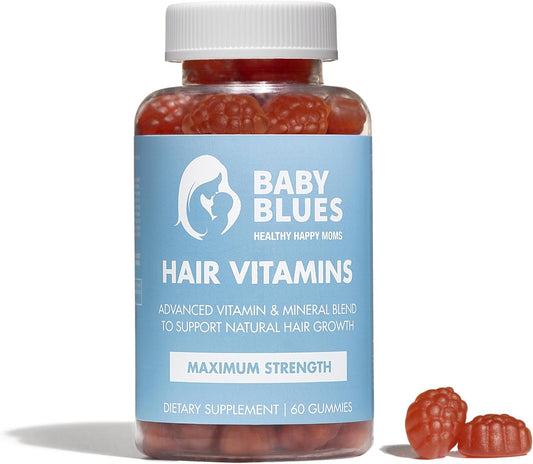 Passion Fruit Gummies for Postpartum Hair Loss with Biotin, Collagen, & Folate - Baby Blues Hair Vitamins