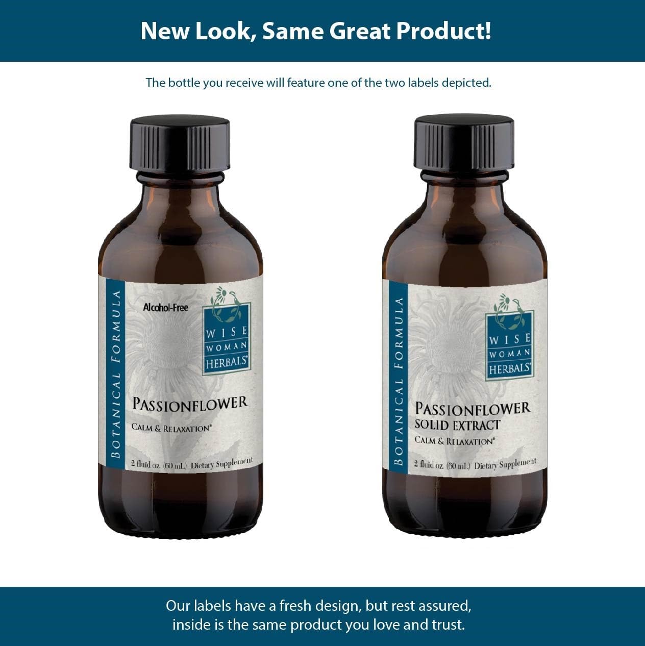 Passionflower Solid Extract - 2 oz Liquid Support for Temporary Tension, Deep Sleep, Mood Balance, Relaxation - Wise Woman Herbals