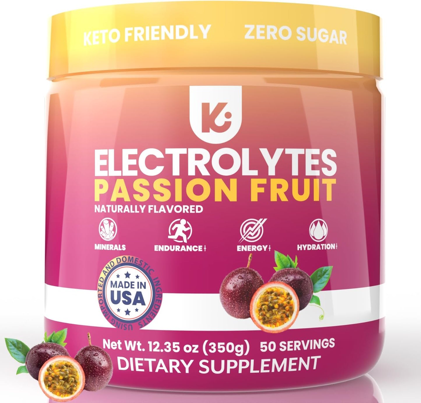 Passionfruit Keto Electrolyte Powder - Sugar-Free Hydration - Sips Like Sunshine - Keto-Friendly Electrolytes