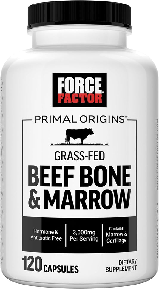Pasture-Raised Grass Fed Beef Bone and Marrow Cartilage Supplement - Non-GMO, Hormone-Free, 120 Capsules
