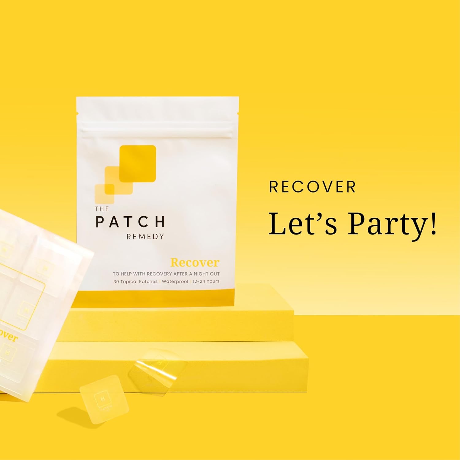 Patch Remedy Recover Patch - 30 Topical Patches with Glutathione & Milk Thistle for Pre & Post Party Recovery
