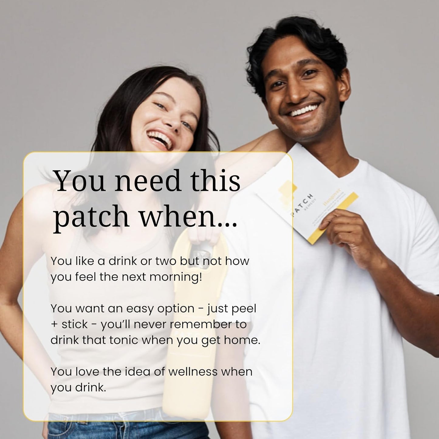 Patch Remedy Recover Patch - 30 Topical Patches with Glutathione & Milk Thistle for Pre & Post Party Recovery