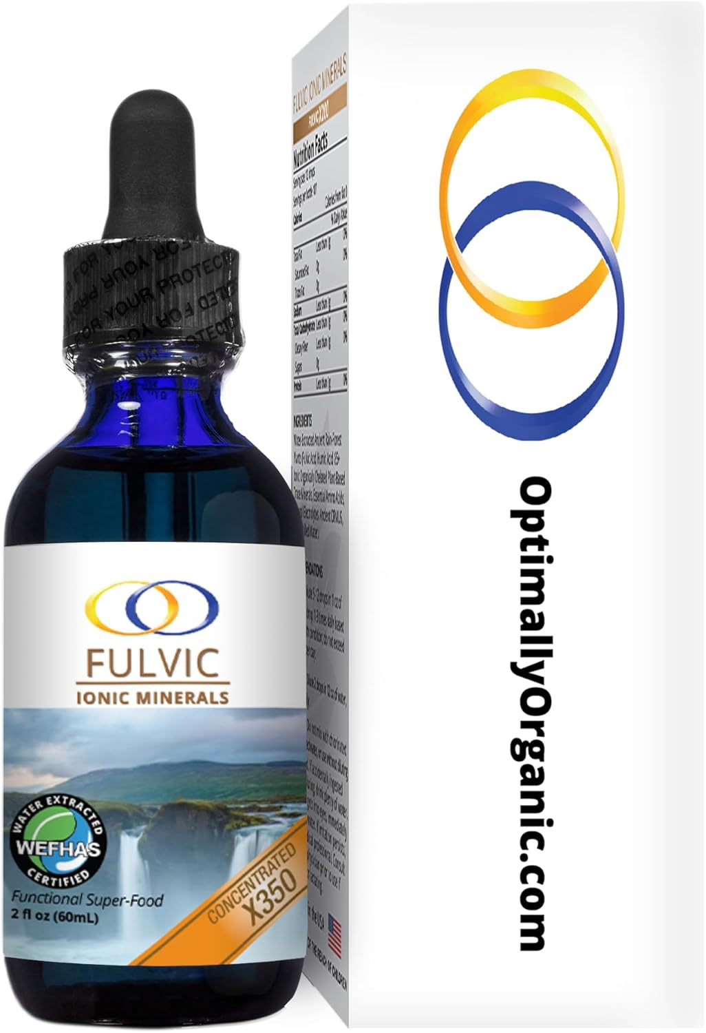 Patented BioActive Fulvic Ionic Minerals X350 - Water Extracted with Humic Acid, Trace Minerals, Electrolytes & Amino Acids - 8+ Month Supply