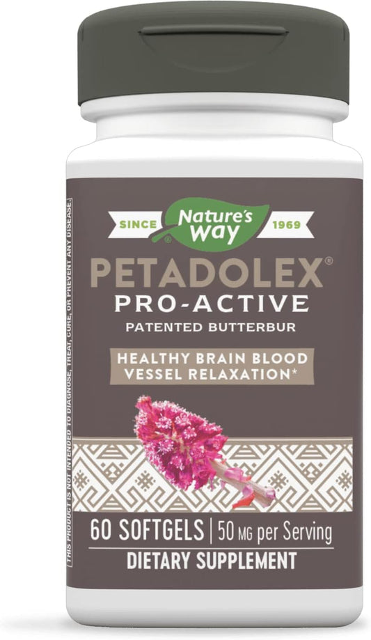 Patented Butterbur Softgels for Brain Relaxation and Blood Vessel Health - 60 Count