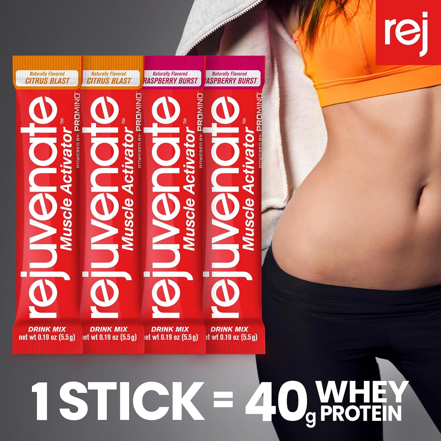 Patented EAA Muscle Building Drink Sticks - 11x Better Than Whey Protein, Citrus Blast Flavor, 14 Count