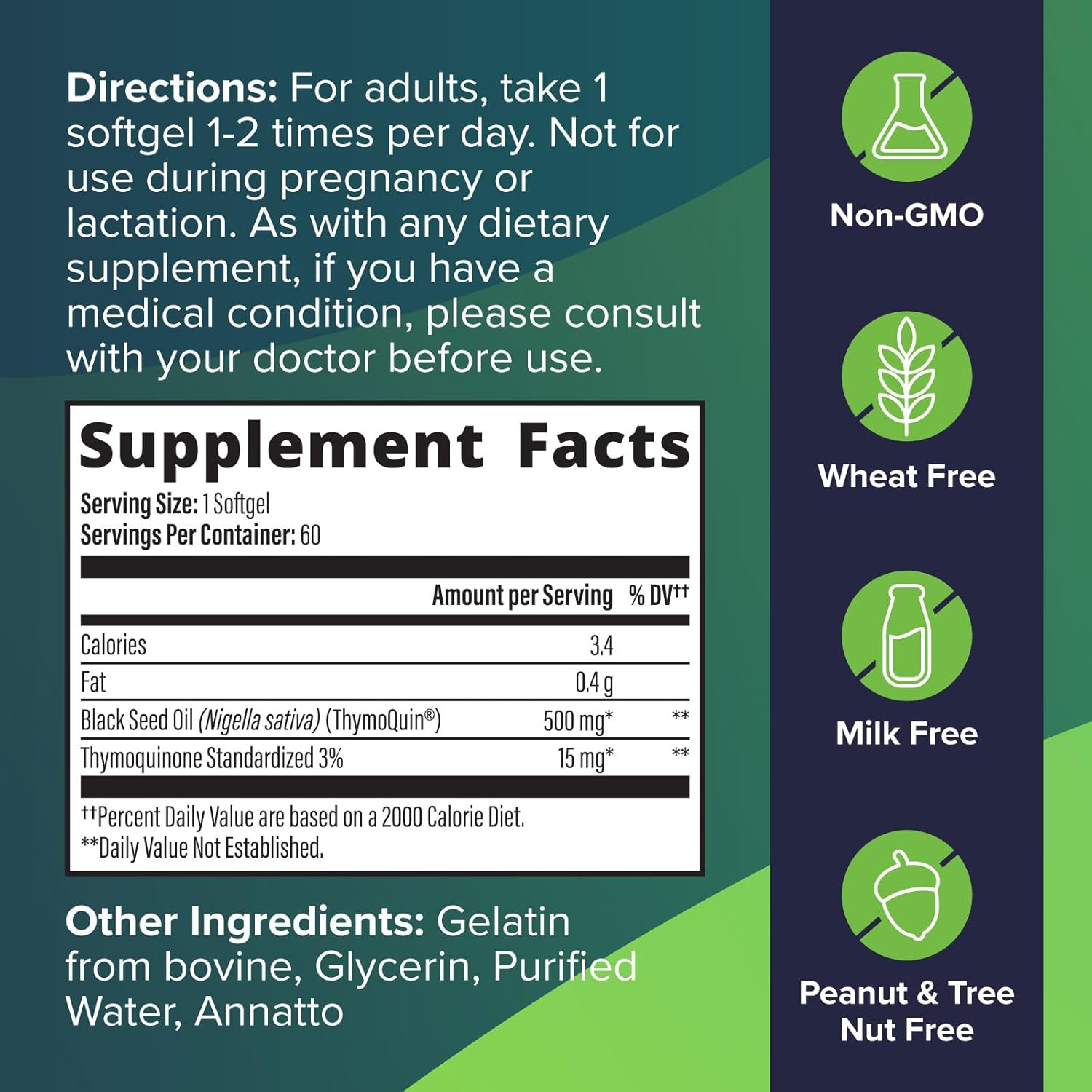 Patented Full-Spectrum Cold Pressed Black Seed Oil with 3% Thymoquinone | USP-Grade for Immunity, Skin & Joint Health