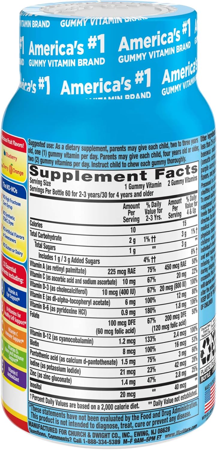 Paw Patrol Gummy Vites Kids Multivitamin - Immune Support - Cherry, Orange, Blueberry - 60 Gummies x 2 Pack