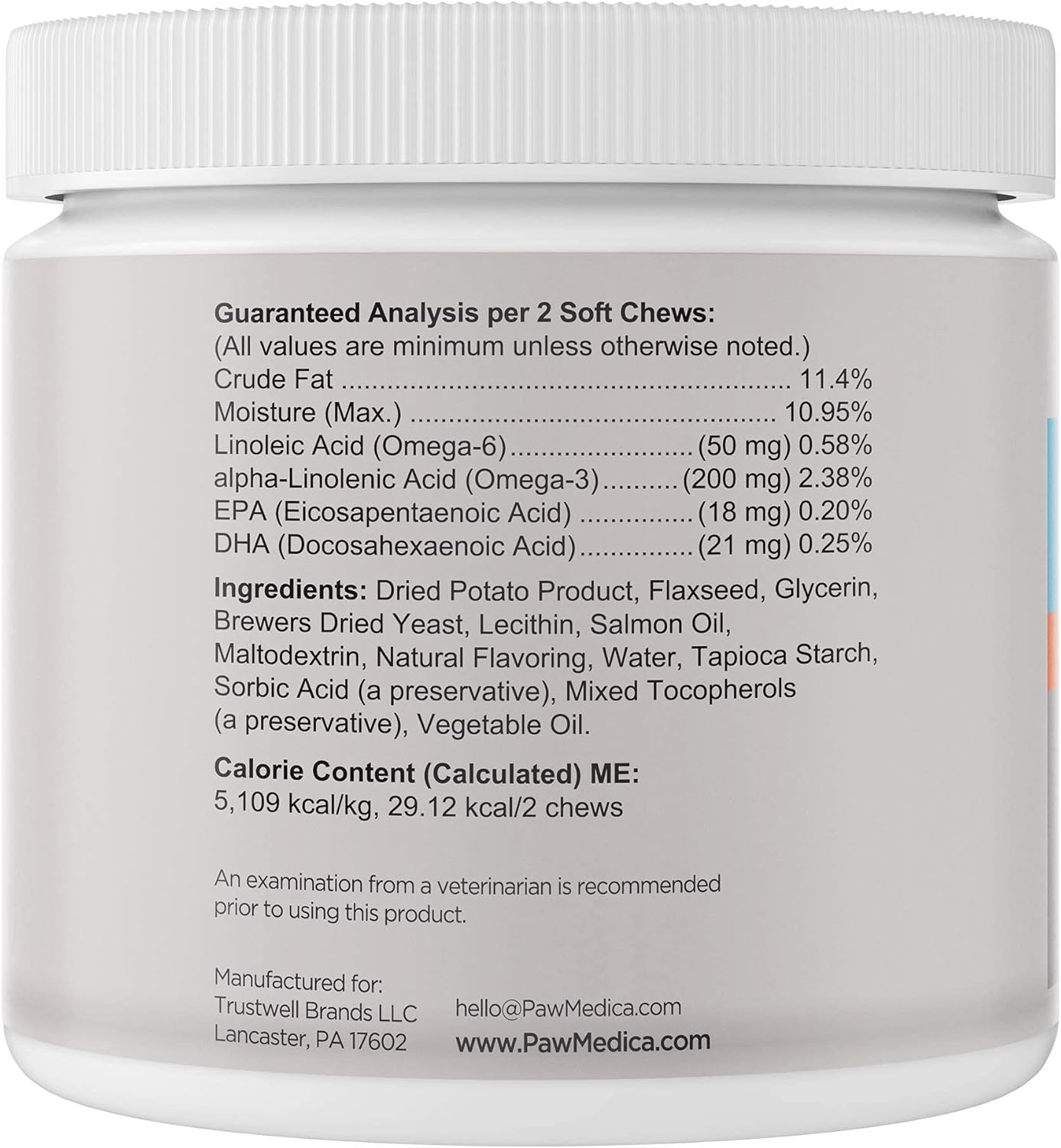 PawMedica Omega 3 Fish Oil Supplement for Dogs, Promotes Healthy Skin & Coat, Vitamin Chews for Dog Allergies