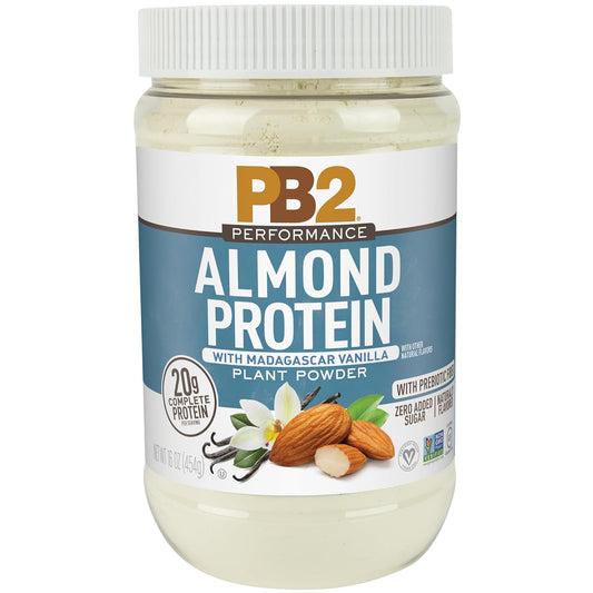 PB2 Almond Protein Powder with Madagascar Vanilla - 1lb Jar - 20g Vegan Plant Based Protein Powder, Non GMO, Gluten Free
