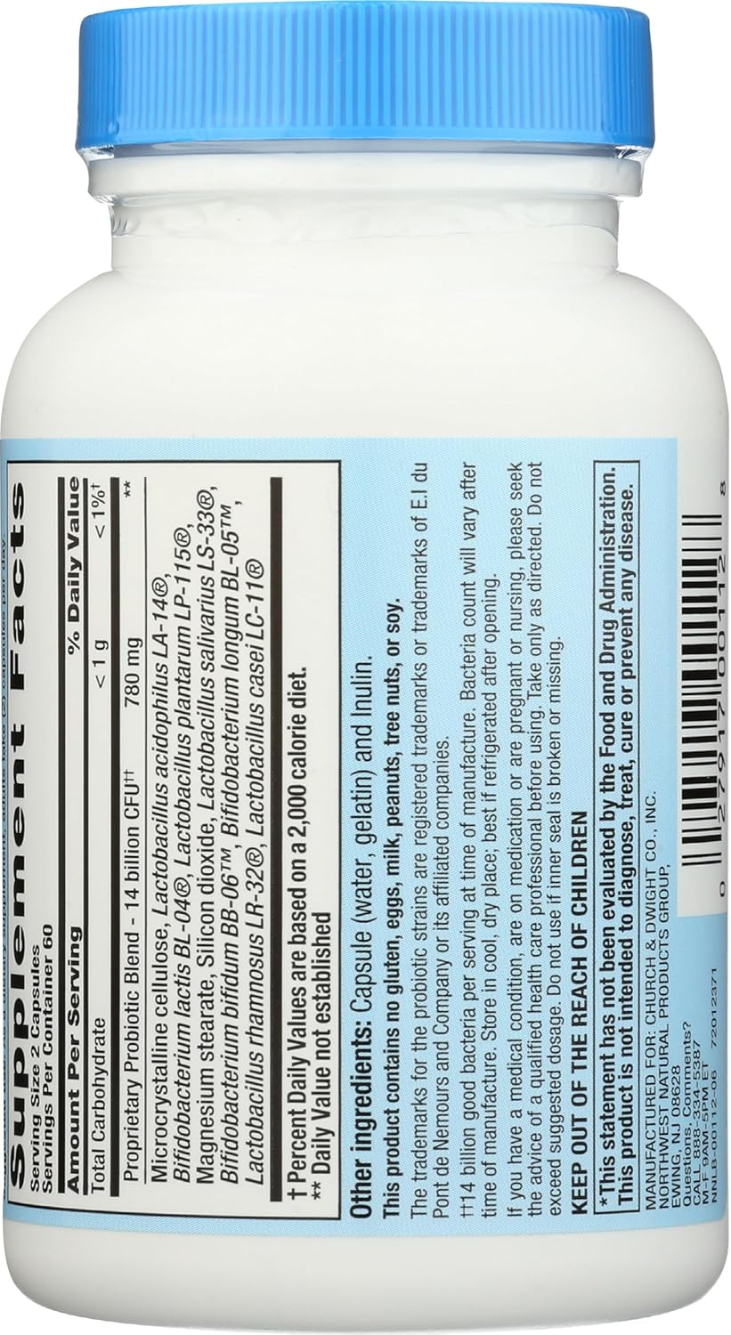 PB8 Acidophilus Probiotic Capsules - 120 Count, Gluten Free - Single Pack