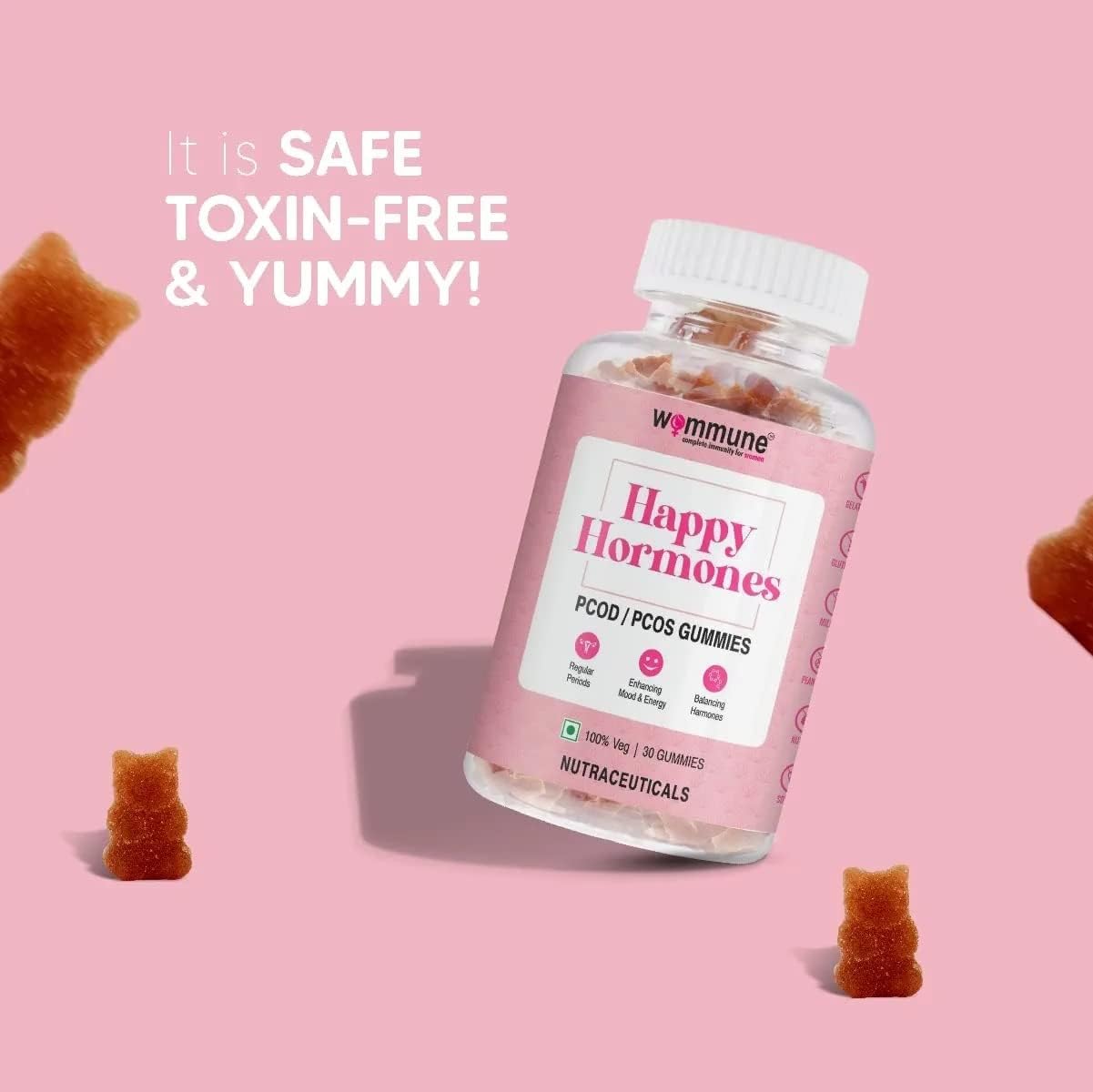 PCOD Balance Gummies with Inositol for Regular Periods, Hormonal Imbalance, and Natural Pregnancy - Facial Hair & Acne Support - Delayed Period Relief - Revitalize & Rebalance -  Gummies for Women