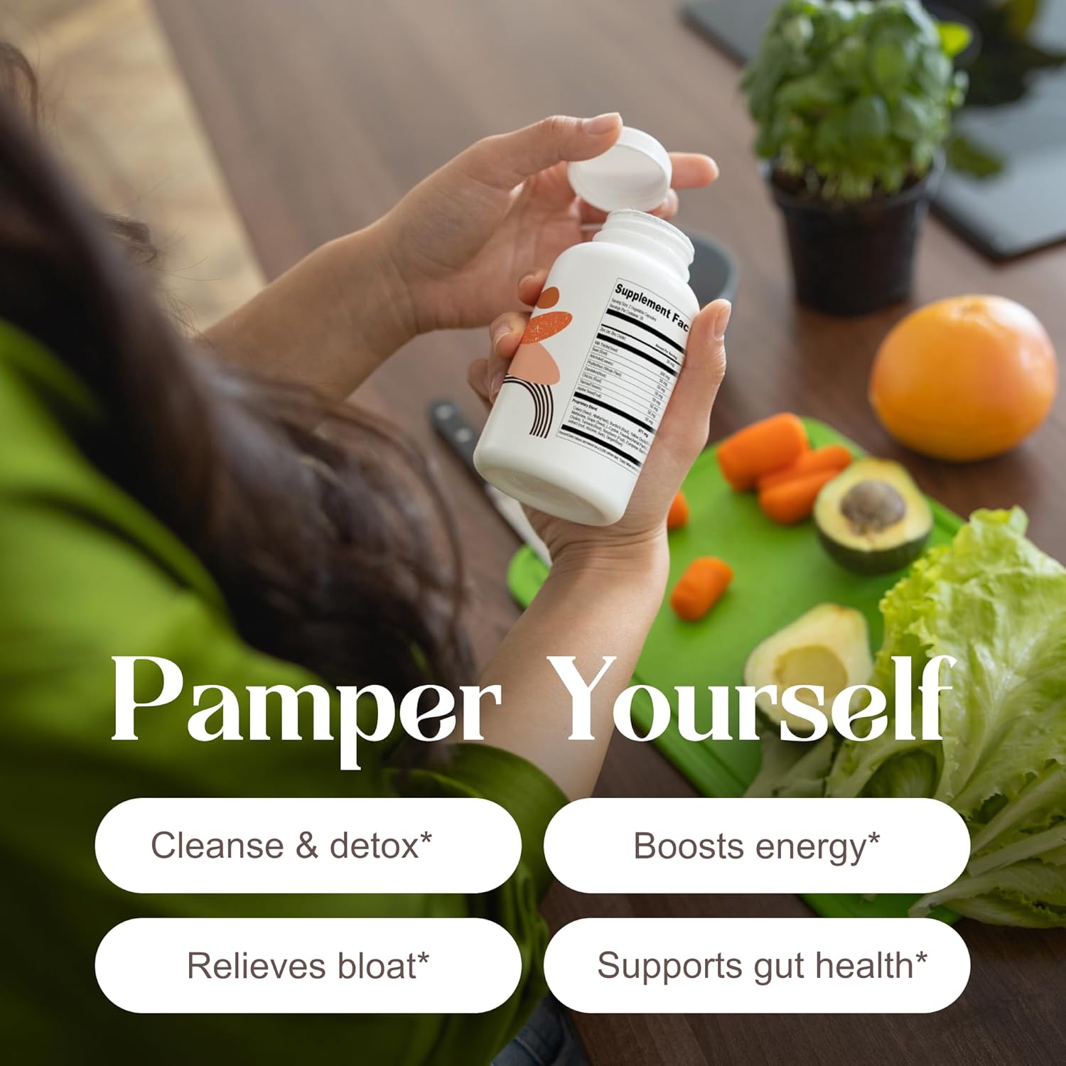 PCOS Queen Detox & Debloat Supplement - Vegan Gut & Liver Support for Women - Milk Thistle & Dandelion Formula - 1 Bottle