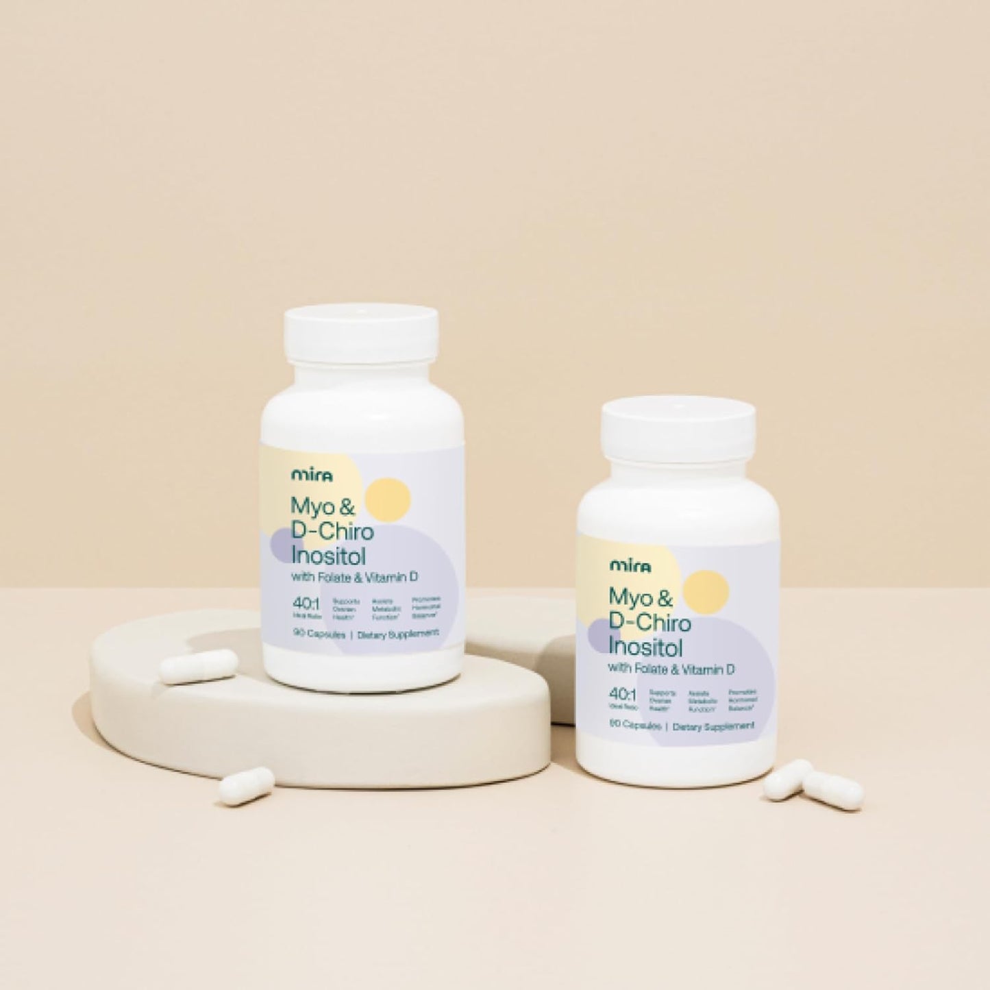 PCOS Supplement with Myo Inositol, D-Chiro Inositol, Vitamin D3, Vitamin B9 - Promotes Hormonal Balance, Ovarian Health, Metabolism - 90 Capsules