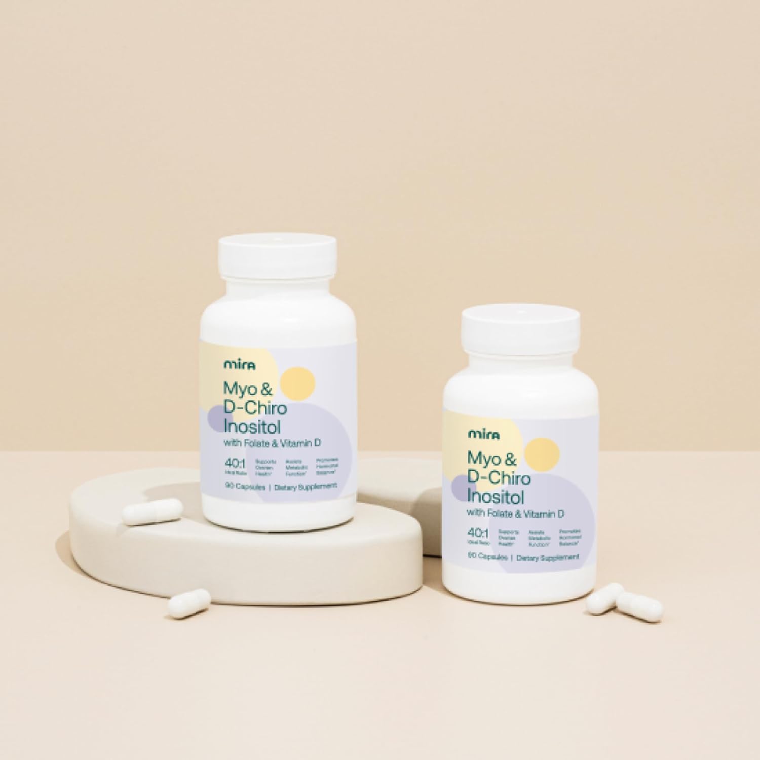 PCOS Supplement with Myo Inositol, D-Chiro Inositol, Vitamin D3, Vitamin B9 - Promotes Hormonal Balance, Ovarian Health, Metabolism - 90 Capsules