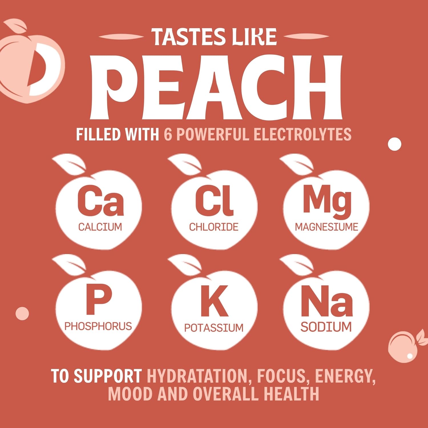Peach Hydration Powder - Sugar-Free Electrolyte Drink Mix, Keto & Vegan-Friendly - 90 Servings