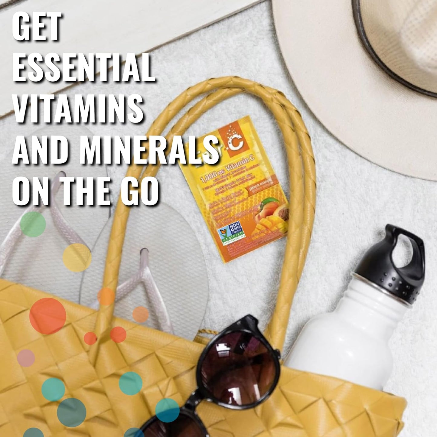 Peach Mango Ener-C Multivitamin Drink Mix Powder - 1000mg Vitamin C & Electrolytes - Natural Energy & Immune Support - Non-GMO Vegan & Gluten Free - 30 Packets