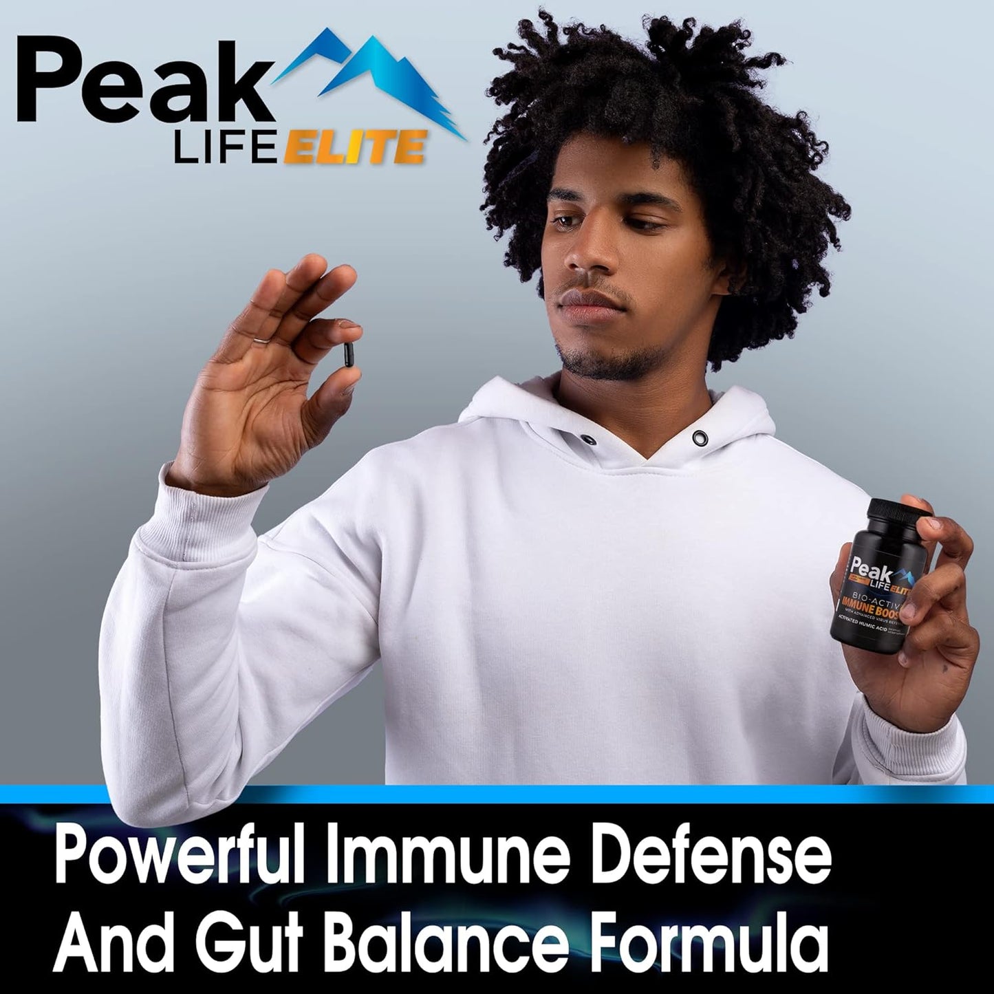 Peak Life Elite Immune Defense 3-in-1 Supplement for Daily Energy & Health - Multimineral Vitamins with Humic Acid, Zinc, CoQ10, and Trace Minerals - 30 Capsules