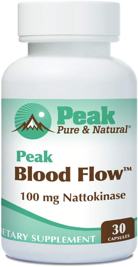 Peak Pure & Natural Nattokinase Supplement for Healthy Blood Circulation - 100mg, 30 Capsules for Adults
