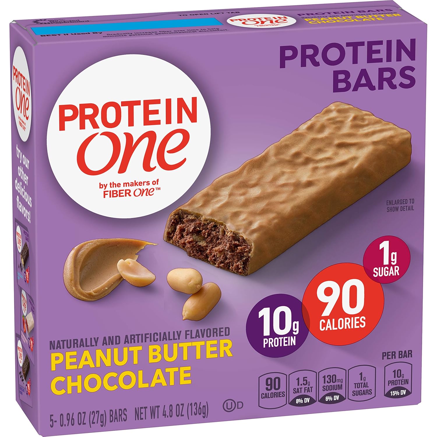 Peanut Butter Chocolate Protein Bars, Pack of 5, 4.8 oz Each