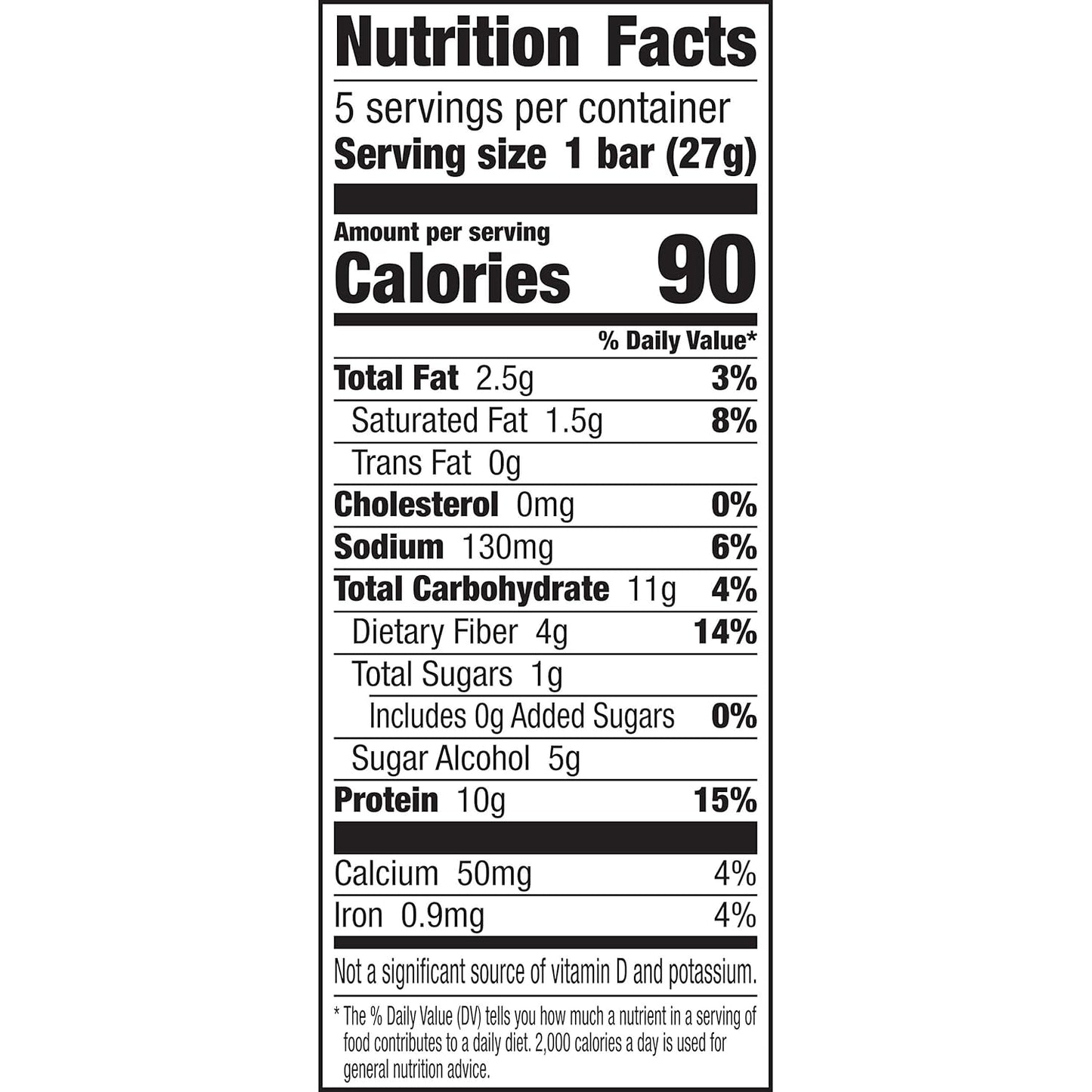 Peanut Butter Chocolate Protein Bars, Pack of 5, 4.8 oz Each