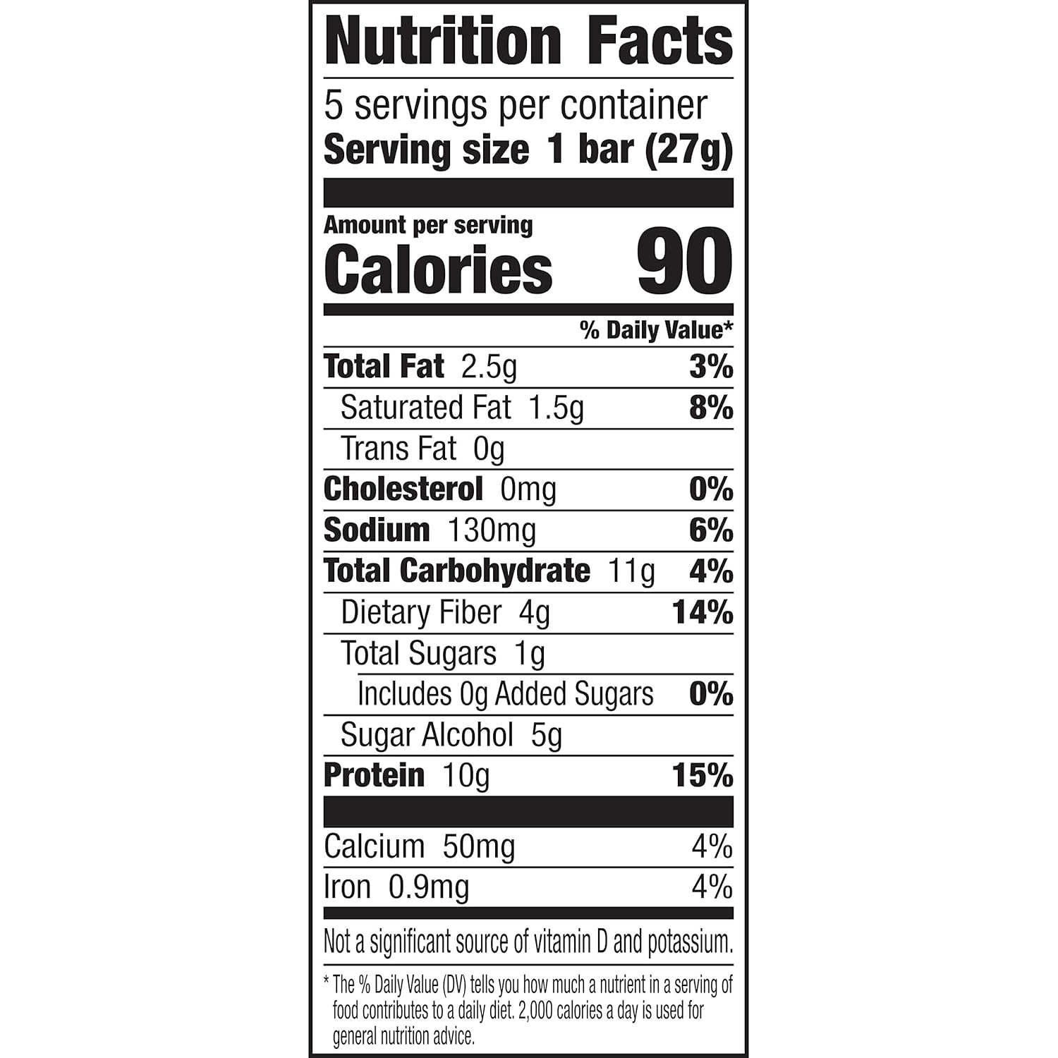 Peanut Butter Chocolate Protein Bars, Pack of 5, 4.8 oz Each